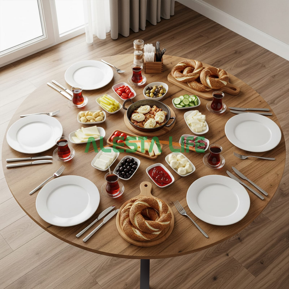 Alesta Life 90 Cm Katlanır Yer Sofrası | Oyun Masası & Hamur Açma Tahtası