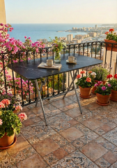 Alesta Life Katlanabilir Masa 70x110 cm E.GRİ - ALESTA - MERMER SİYAH