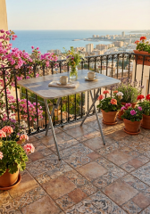 Alesta Life Katlanabilir Masa 60x90 cm BEYAZ - ALESTA - MERMER BEYAZ