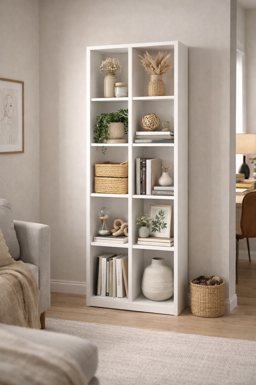Alesta Life 10 Gözlü Kitaplık | Şık ve Dayanıklı Kitaplık Modeli ALESTA - BEYAZ