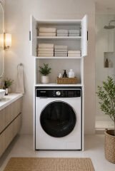 Alesta Life Çamaşır Makinesi Dolabı | Makine Üstü Düzenleyici Banyo Dolabı