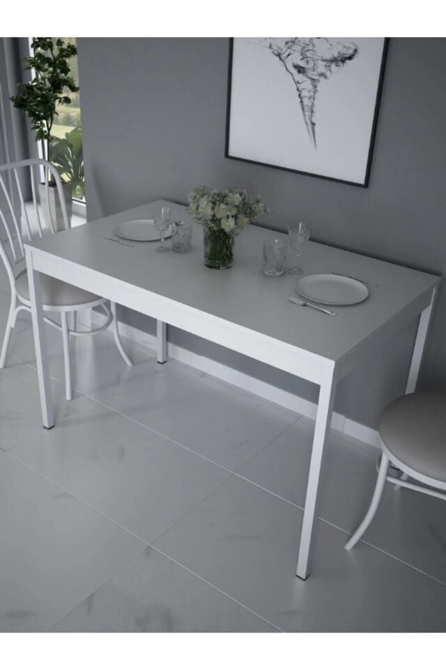 Alesta Life Mutfak Masası | Yemek, Çalışma ve Bilgisayar Masası 70x120 cm - Metal Ayaklı